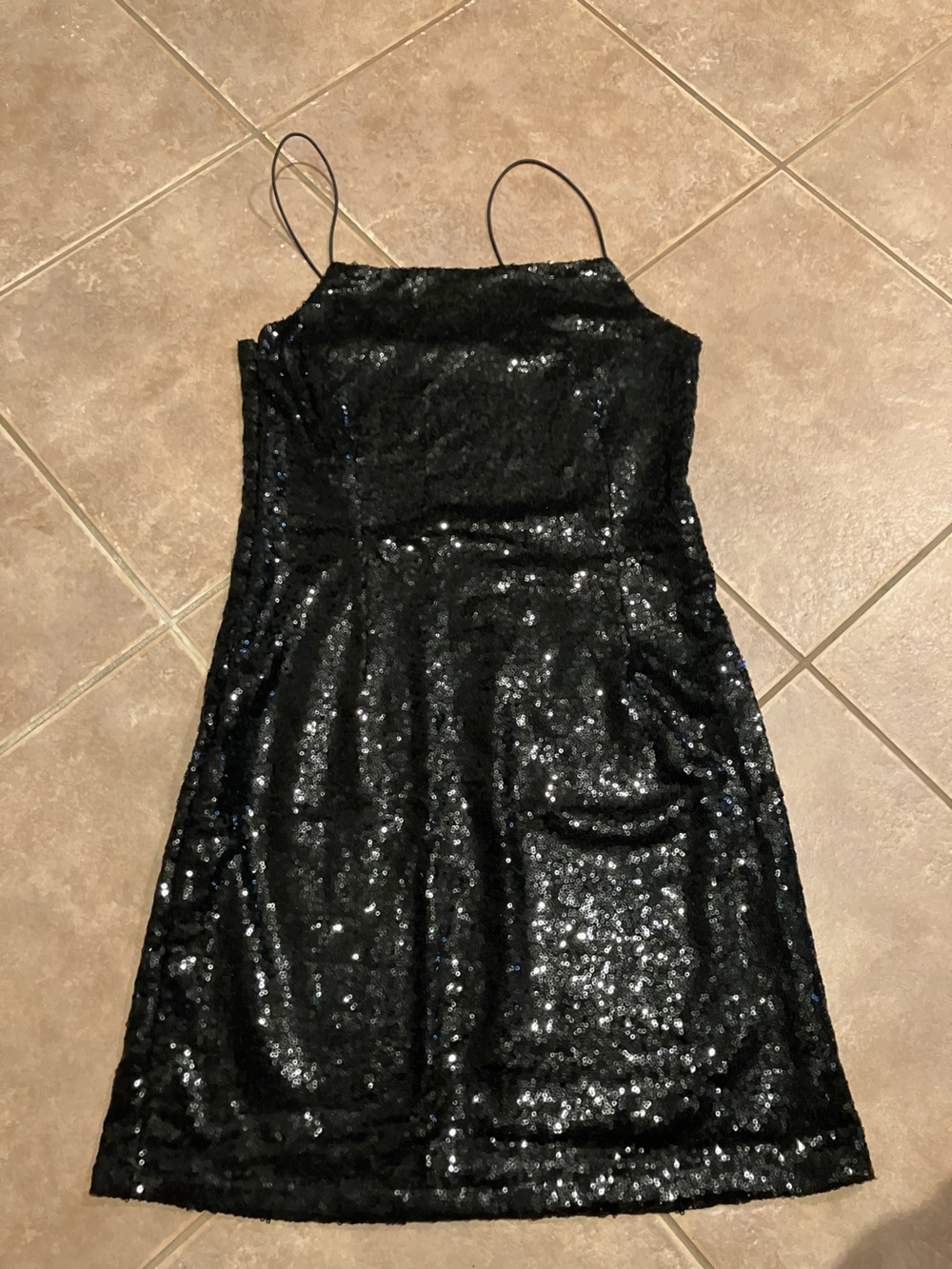 Black Sequin Mini Dress